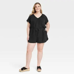 Universal Thread Women's Short Sleeve Rompers Casual Short Jumpsuit
