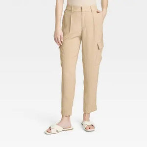A New Day Women's Plus Wide Leg Ankle Length Cargo Pants