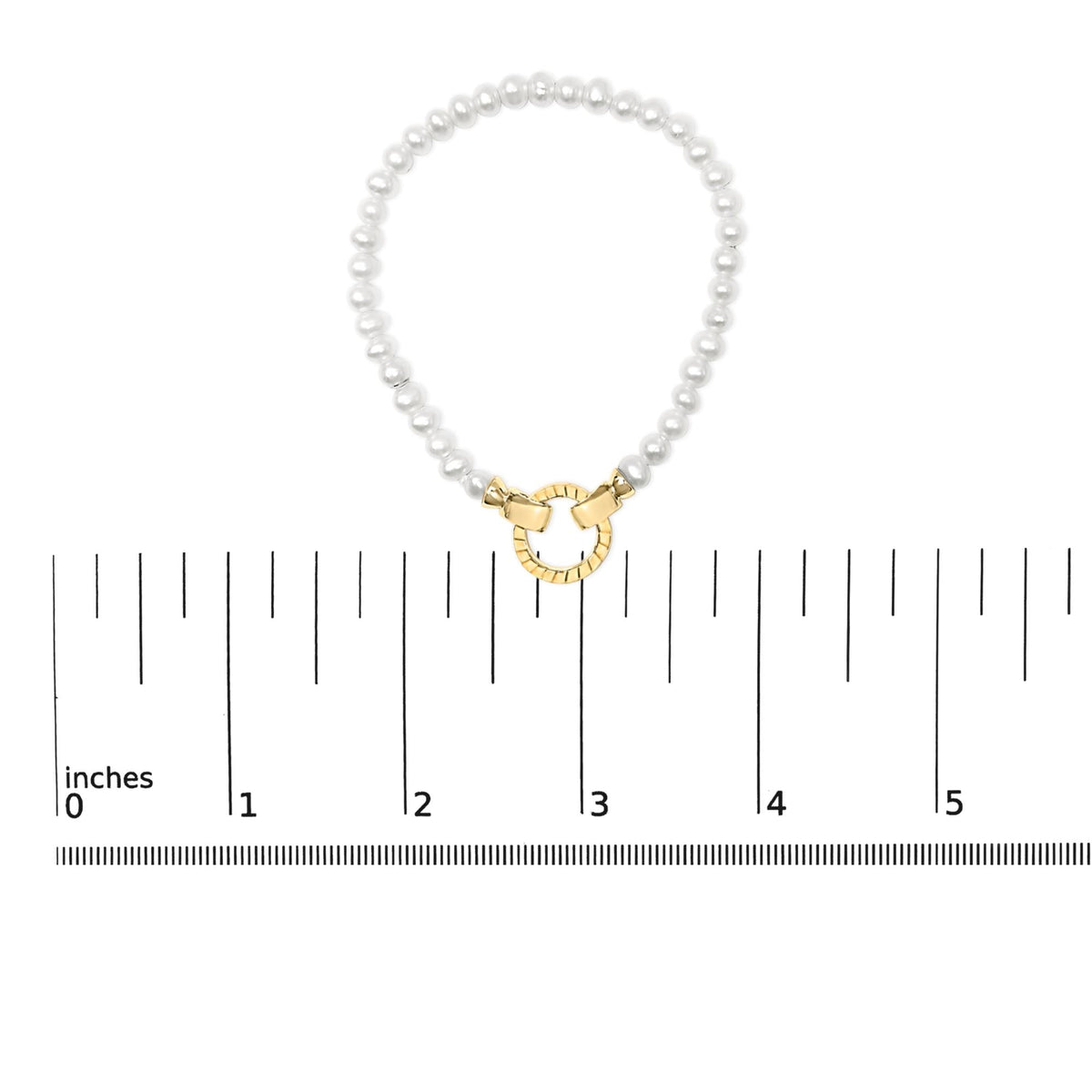 18K Yellow Gold Vermeil Pearl Infinity Lock Tennis Bracelet