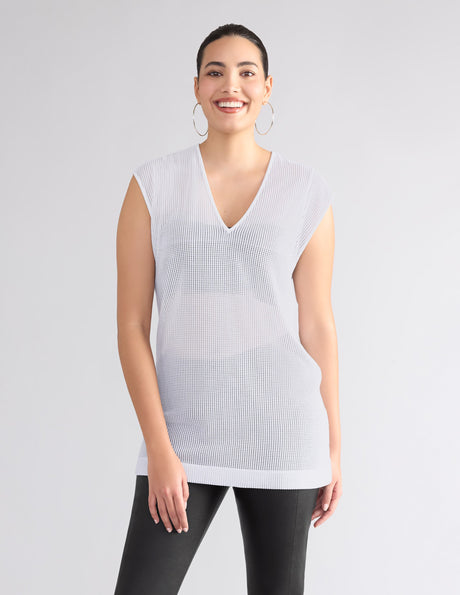 XFL Deep V-Neck Mesh Tunic