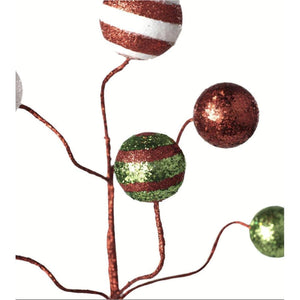 17" Glitter Ball Pick: Red/Lime/White