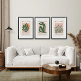 Pink Green Matisse Abstract Wall Prints Set