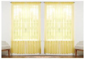 J&V Textiles 4-Pack Value: Solid Sheer Window Curtain Panels