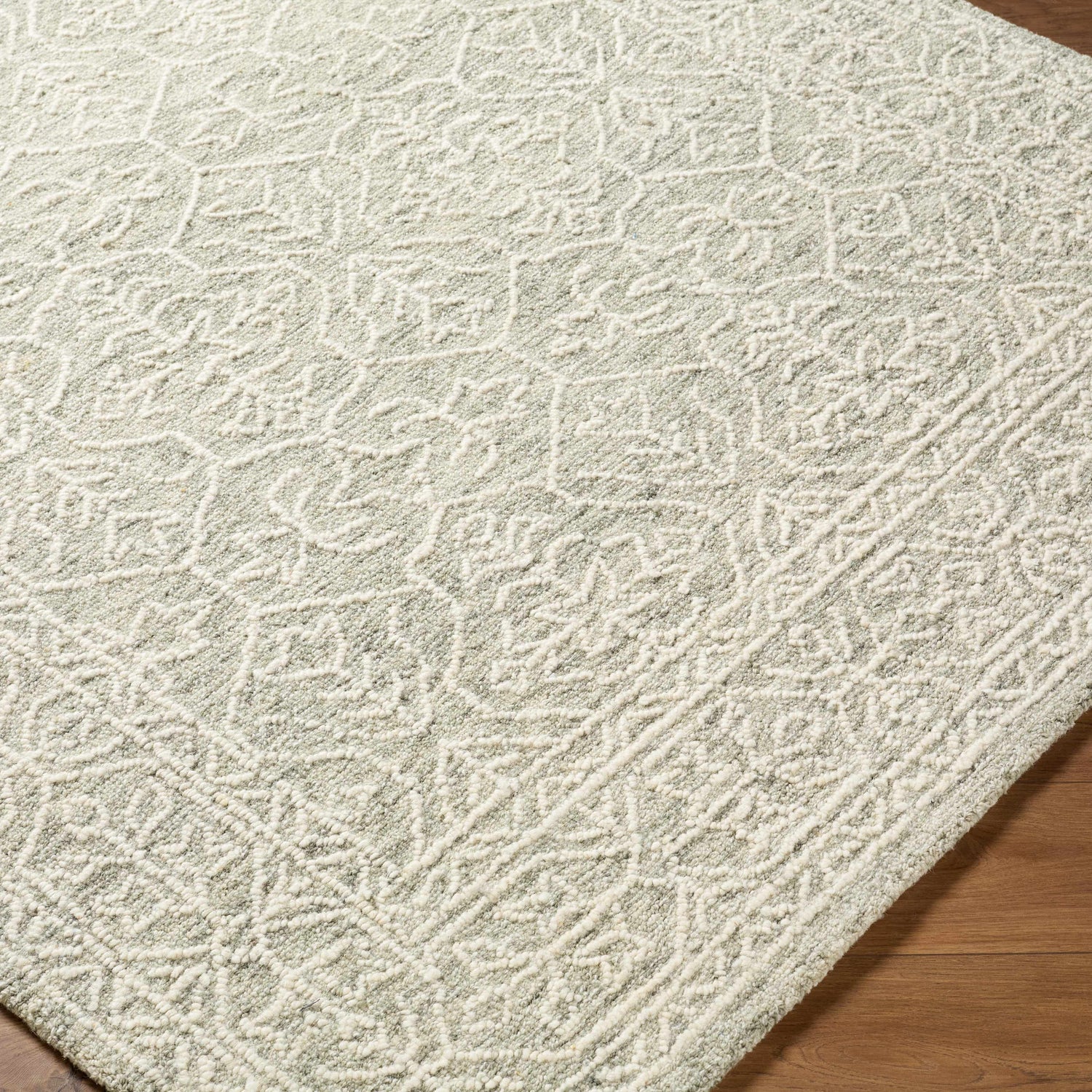 Yadid Gray Wool Area Rug