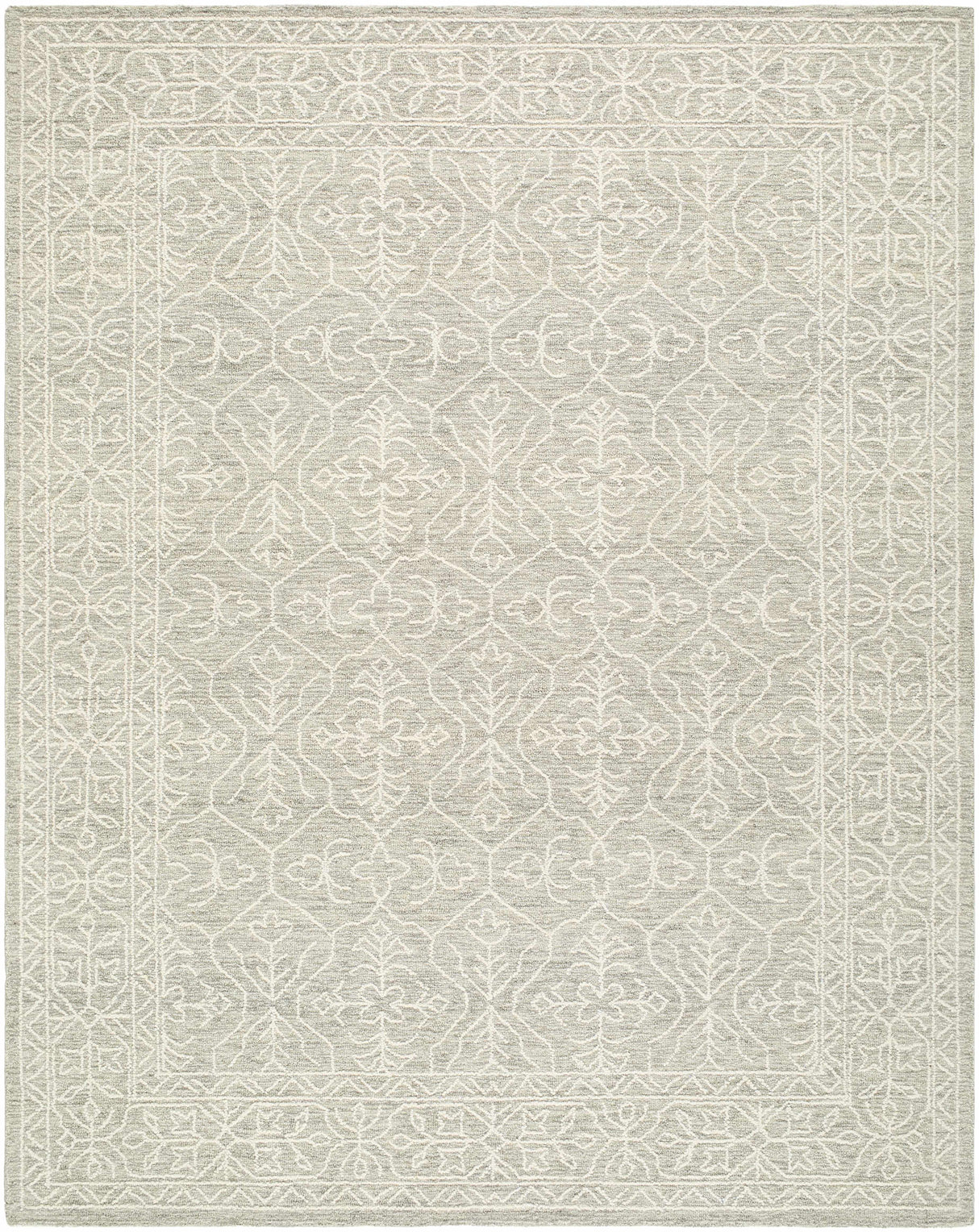 Yadid Gray Wool Area Rug