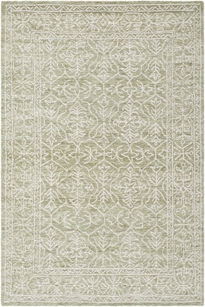 Yadid Green Wool Area Rug