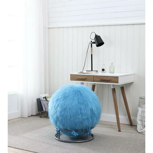 65 Inch Posture Fuzzy Exercise Yoga Ball Chair Set