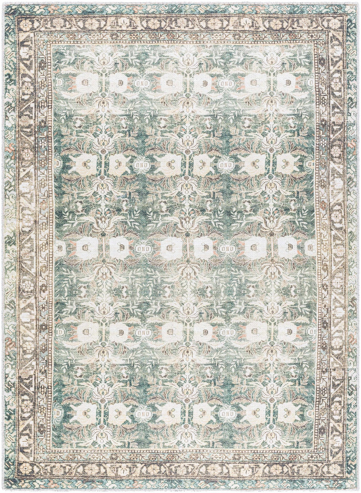 Acoose Vintage Flat Pile Washable Rug