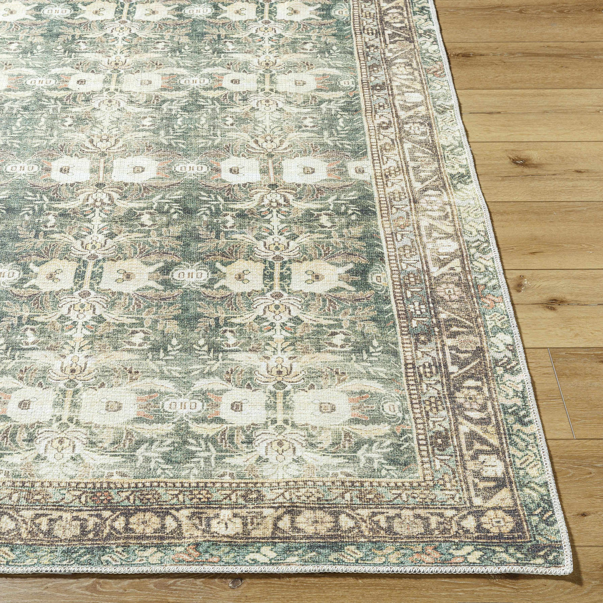 Acoose Vintage Flat Pile Washable Rug