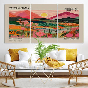 Yayoi Kusama Landscape Wall Art Canvas Print – Vibrant