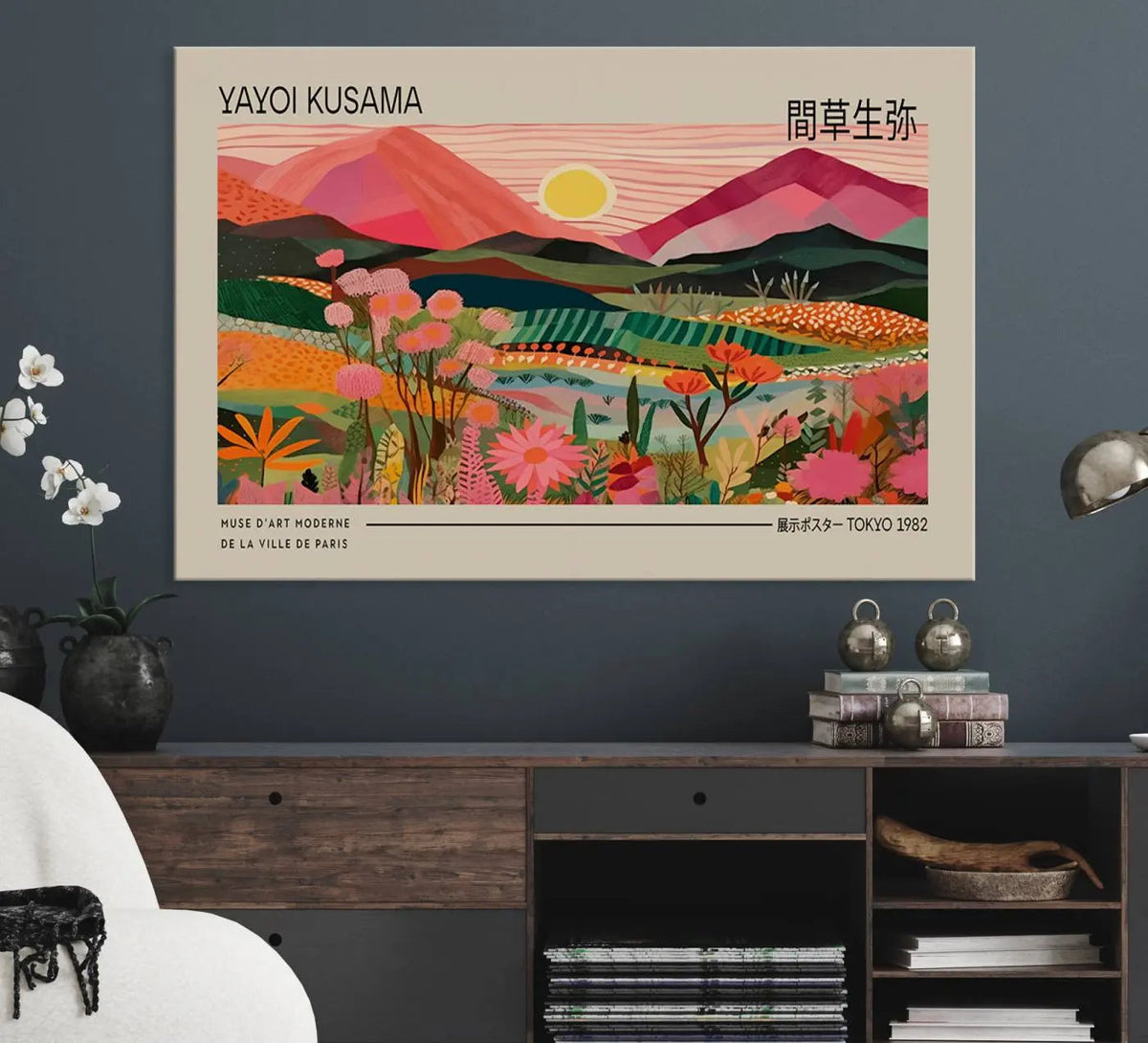 Yayoi Kusama Landscape Wall Art Canvas Print – Vibrant