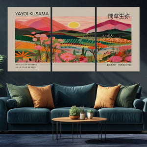 Yayoi Kusama Landscape Wall Art Canvas Print – Vibrant