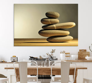 Yellow Zen Stones on Yellow Background Wall Art Yoga Zen