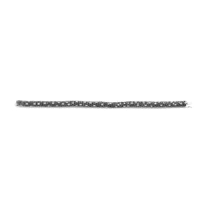 18K White Gold 20.0 Cttw Black and White Pave Set Diamond Eternity Snake Skin Style Tennis Bracelet (Black and G-H Color, SI1-SI2 Clarity) - Size 7"