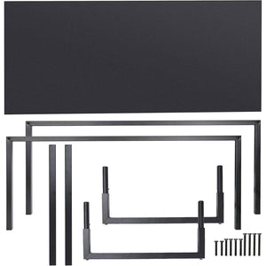 Black Metal Frame Wood Top Modern Home Office Laptop Computer Desk Writing Table