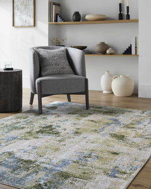 Anitra Green Washable Area Rug