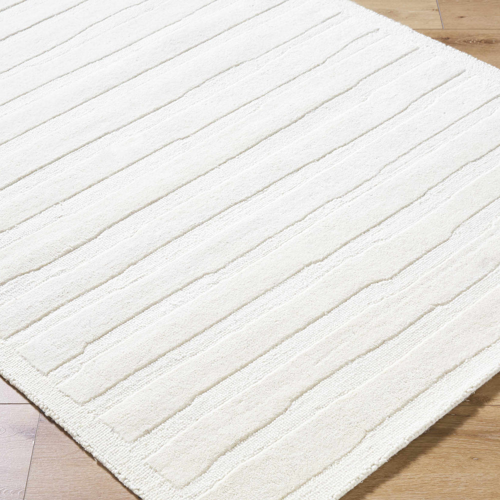 Zerah White Wool Area Rug