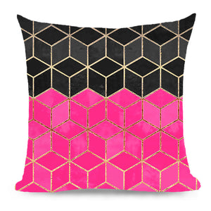 Throw Pillow Cover with 450g Insert, geometric, 18X18, Decorative Cushion – Fancy & Stacy