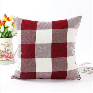 Set of 2 buffalo-check throw pillows size 18"x18" with 450g inserts of each