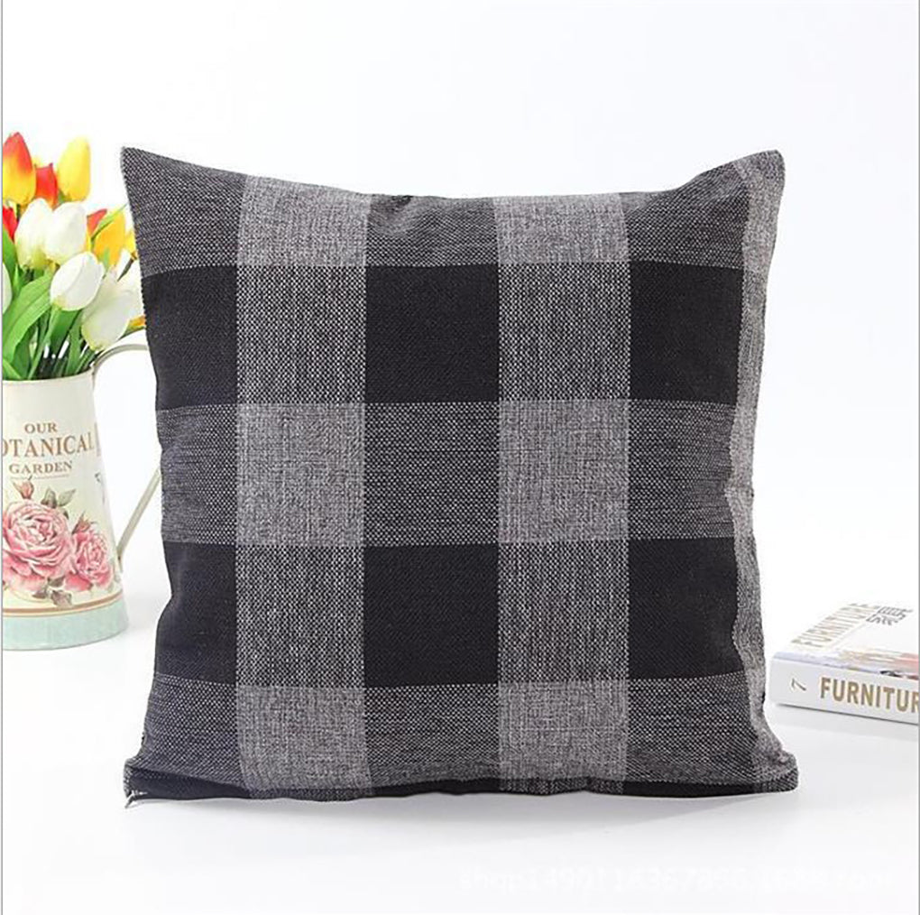 Set of 2 buffalo-check throw pillow covers  size 18"x18"