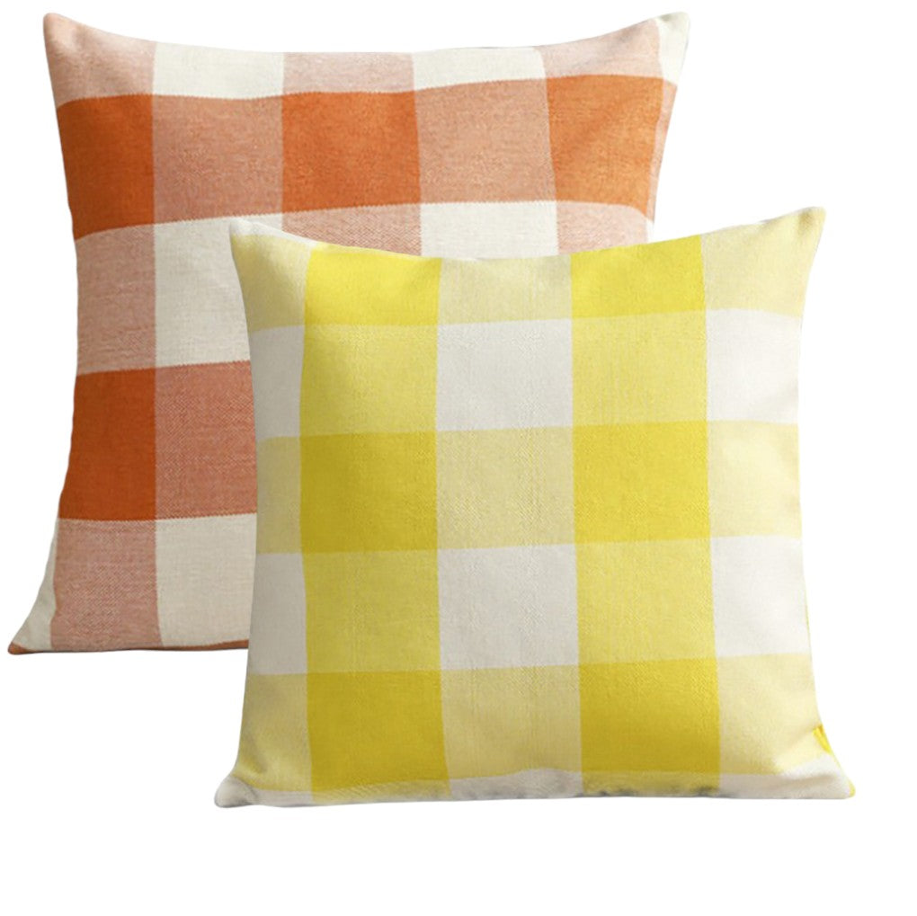 combo Set of 2 Beautiful combination Throw Pillow Covers size 18"x18" Square, well mixed colors of one of each