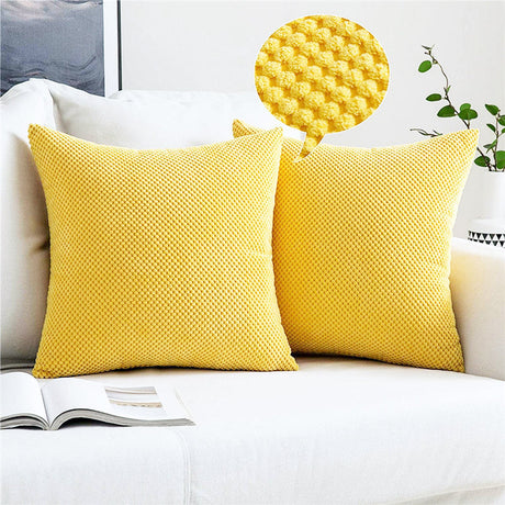 18''x18'' Textured Popcorn Weave Throw Pillow | 10 Colors – Cozy & Modern Solid Design | Couch & Bedroom Accent | Insert Included