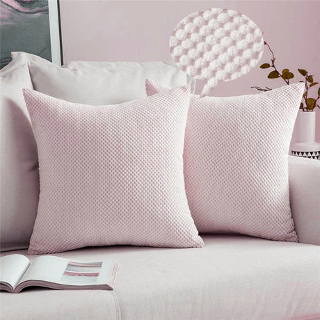 18''x18'' Textured Popcorn Weave Throw Pillow | 10 Colors – Cozy & Modern Solid Design | Couch & Bedroom Accent | Insert Included