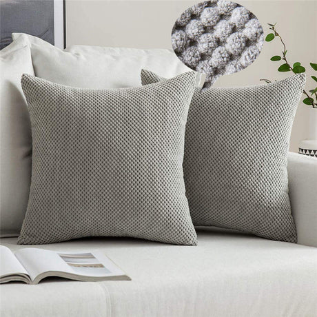 18''x18'' Textured Popcorn Weave Throw Pillow | 10 Colors – Cozy & Modern Solid Design | Couch & Bedroom Accent | Insert Included