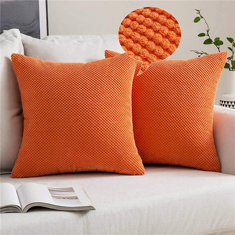 18''x18'' Textured Popcorn Weave Throw Pillow | 10 Colors – Cozy & Modern Solid Design | Couch & Bedroom Accent | Insert Included