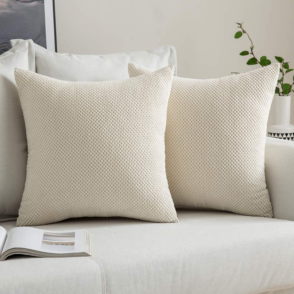 18''x18''-Textured-Popcorn-Weave-Throw-Pillow-|-10-Colors-–-Cozy-&-Modern-Solid-Design-|-Couch-&-Bedroom-Accent-|-Insert-Included-Throw-Pillows