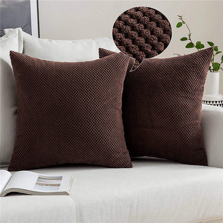 18''x18'' Textured Popcorn Weave Throw Pillow | 10 Colors – Cozy & Modern Solid Design | Couch & Bedroom Accent | Insert Included