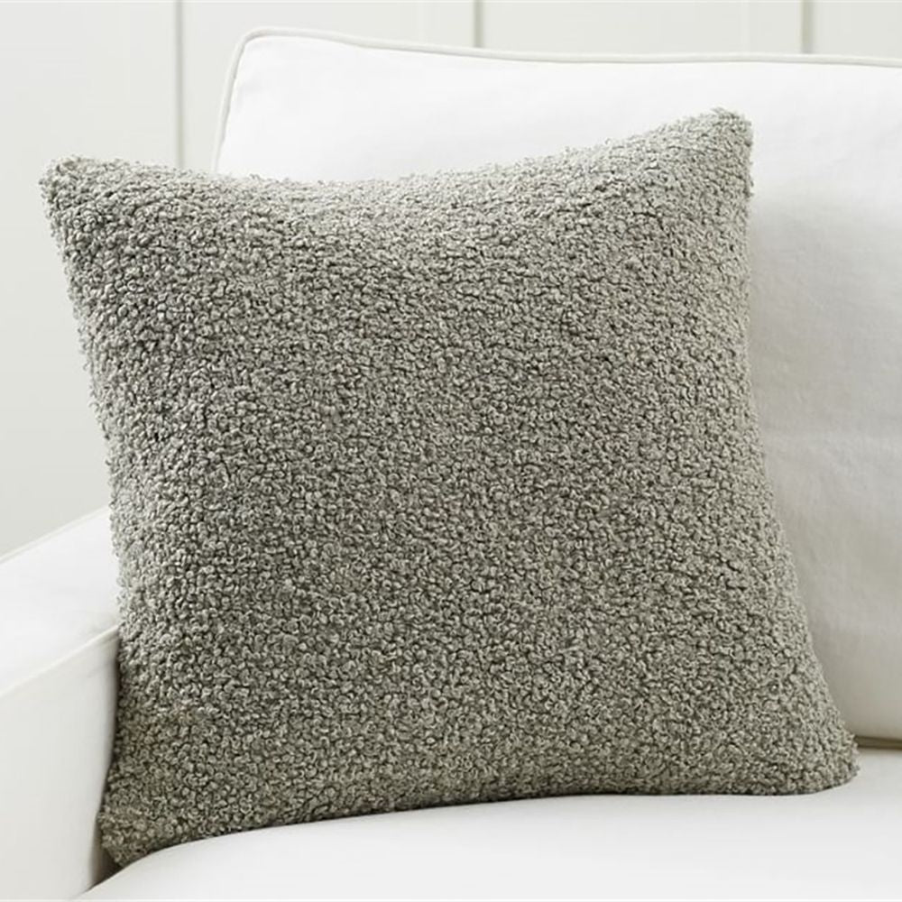 Set of 2 Teddy Faux Fluffy Solid Color Throw Pillows covers size 18"x18"