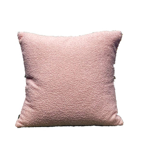 Set of 2 Teddy Faux Fluffy Solid Color Throw Pillows covers With Inserts  size 18"x18"