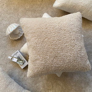 18"x18" Teddy Faux Fluffy Solid Color Pillows (With  Insert)