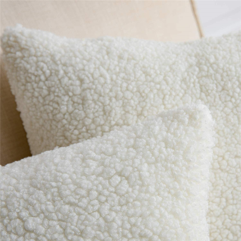 18"x18" Teddy Faux Fluffy Solid Color Pillows (With  Insert)