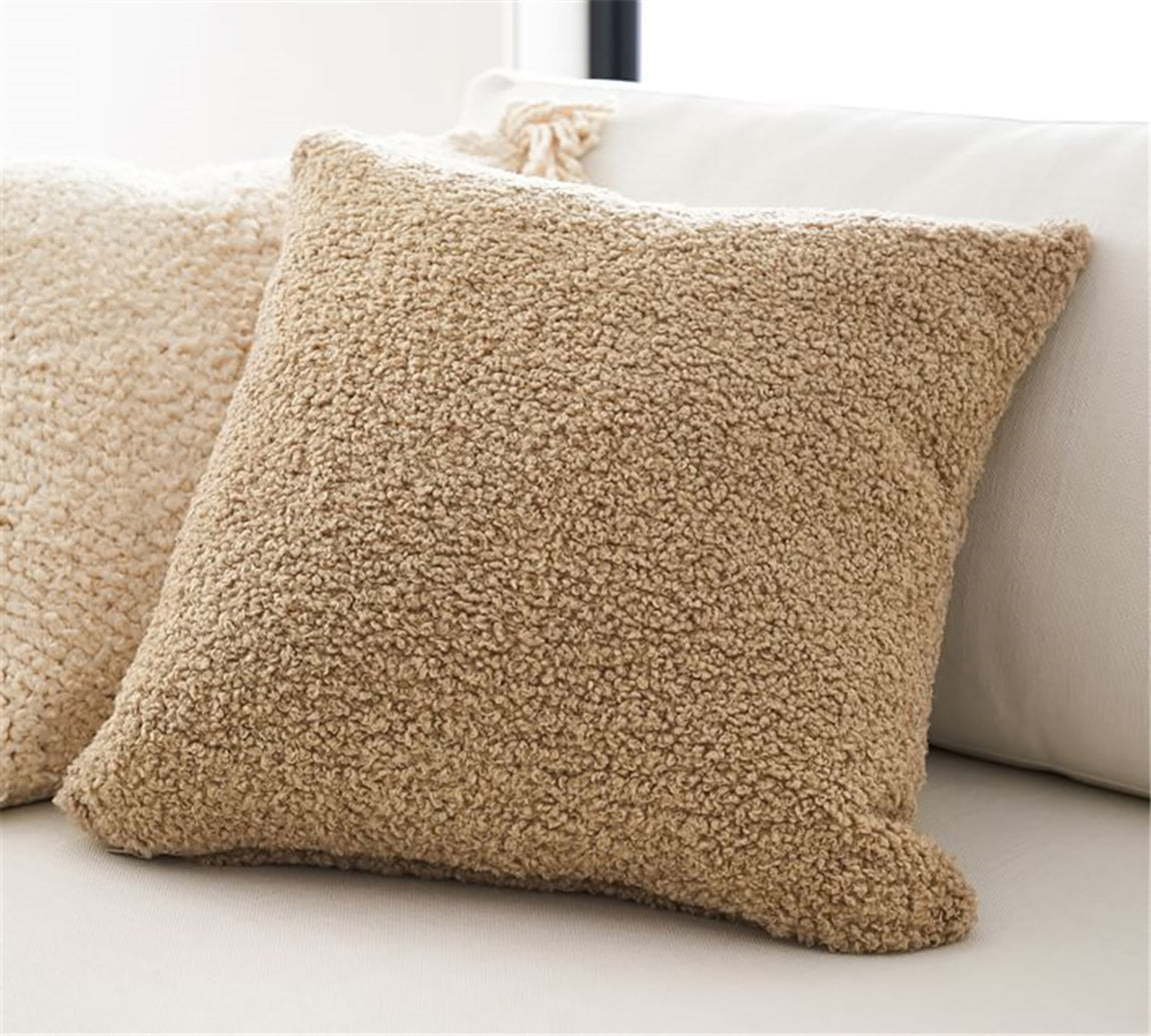 Set of 2 Teddy Faux Fluffy Solid Color Throw Pillows covers With Inserts  size 18"x18"