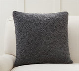 18"x18" Teddy Faux Fluffy Solid Color Pillows (With  Insert)