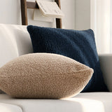 18"x18" Teddy Faux Fluffy Solid Color Pillows (With  Insert)