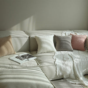 18"x18" Teddy Faux Fluffy Solid Color Pillows (With  Insert)