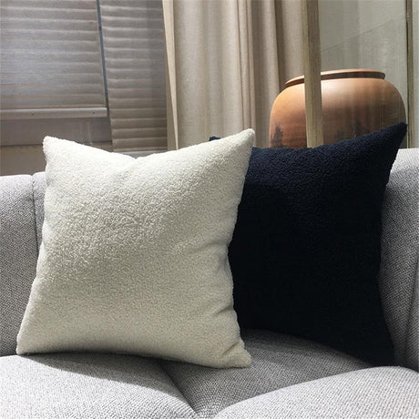 18"x18" Teddy Faux Fluffy Solid Color Pillows (With  Insert)
