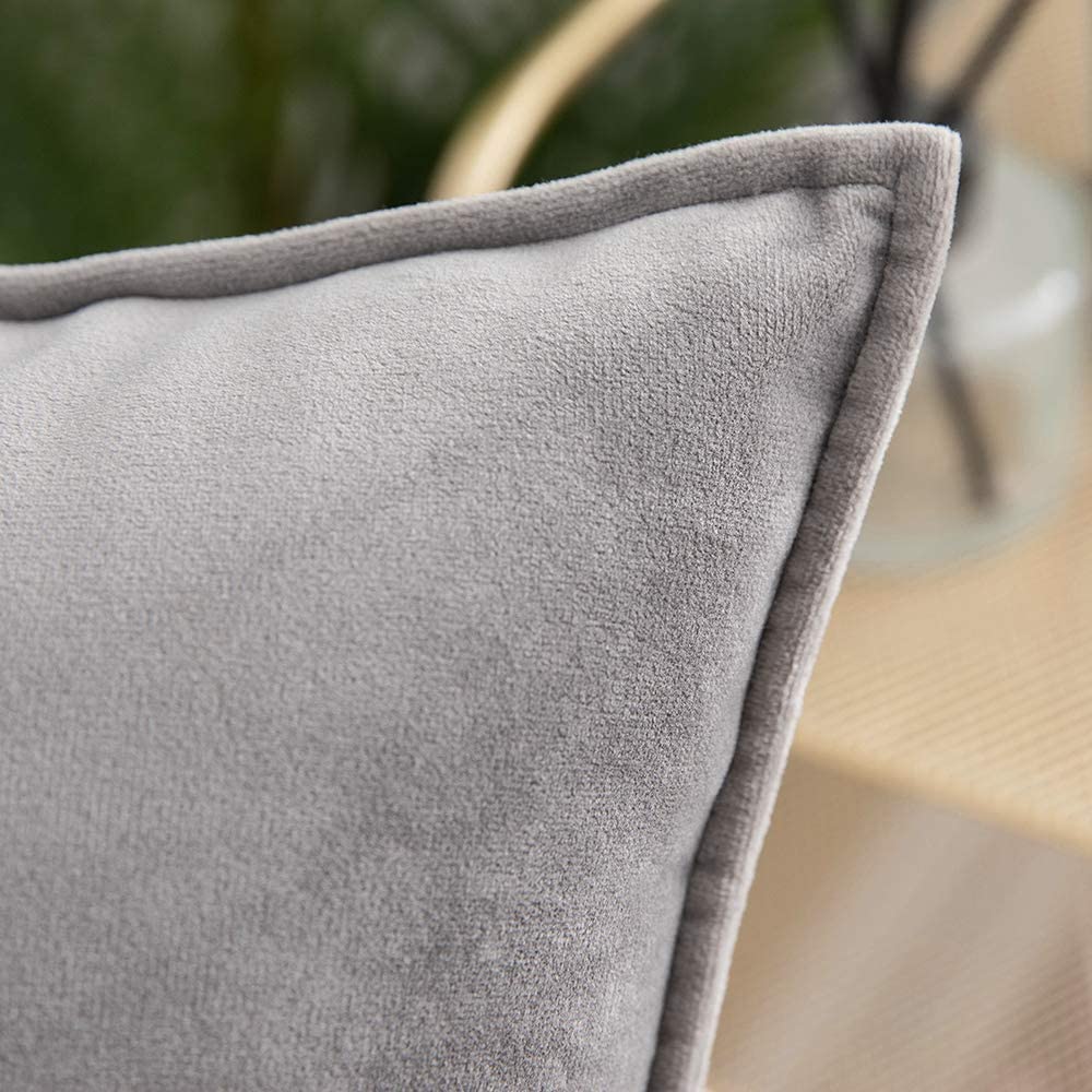 Velvet Throw Pillows pack of 2, size 12"x20, 18"x18", 20"x20" and various color options