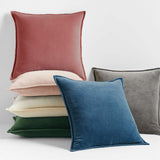 20''x20'' Luxe Velvet Throw Pillow  | 19 Colors – Soft & Elegant Piped Edge Design | Modern Couch & Bedroom Accent | Insert Included