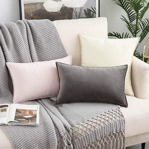 Velvet Throw Pillows pack of 2, size 12"x20, 18"x18", 20"x20" and various color options