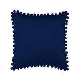 18''x18'' Velvet Pom-Pom Throw Pillow | 7 Colors – Soft & Playful Ball Trim Design | Fun Couch & Bedroom Accent | Insert Included