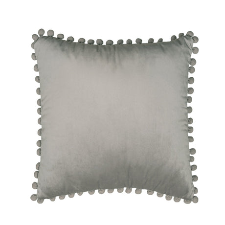 18''x18'' Velvet Pom-Pom Throw Pillow | 7 Colors – Soft & Playful Ball Trim Design | Fun Couch & Bedroom Accent | Insert Included