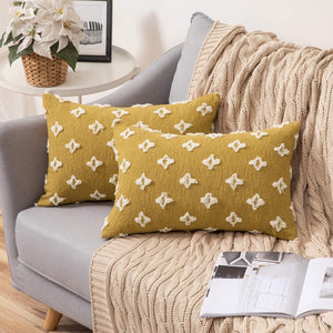 Pack of 1 Flower Tufted Pillow Embroidered Daisy flower 3 size options pack of 1 throw pillow