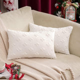 12''x20'' Tufted Floral lumbar support 100% cotton Throw Pillow | 7 Colors – Textured Daisy Stitch Design | Boho Chic Lumbar & Accent Pillow | Insert Included