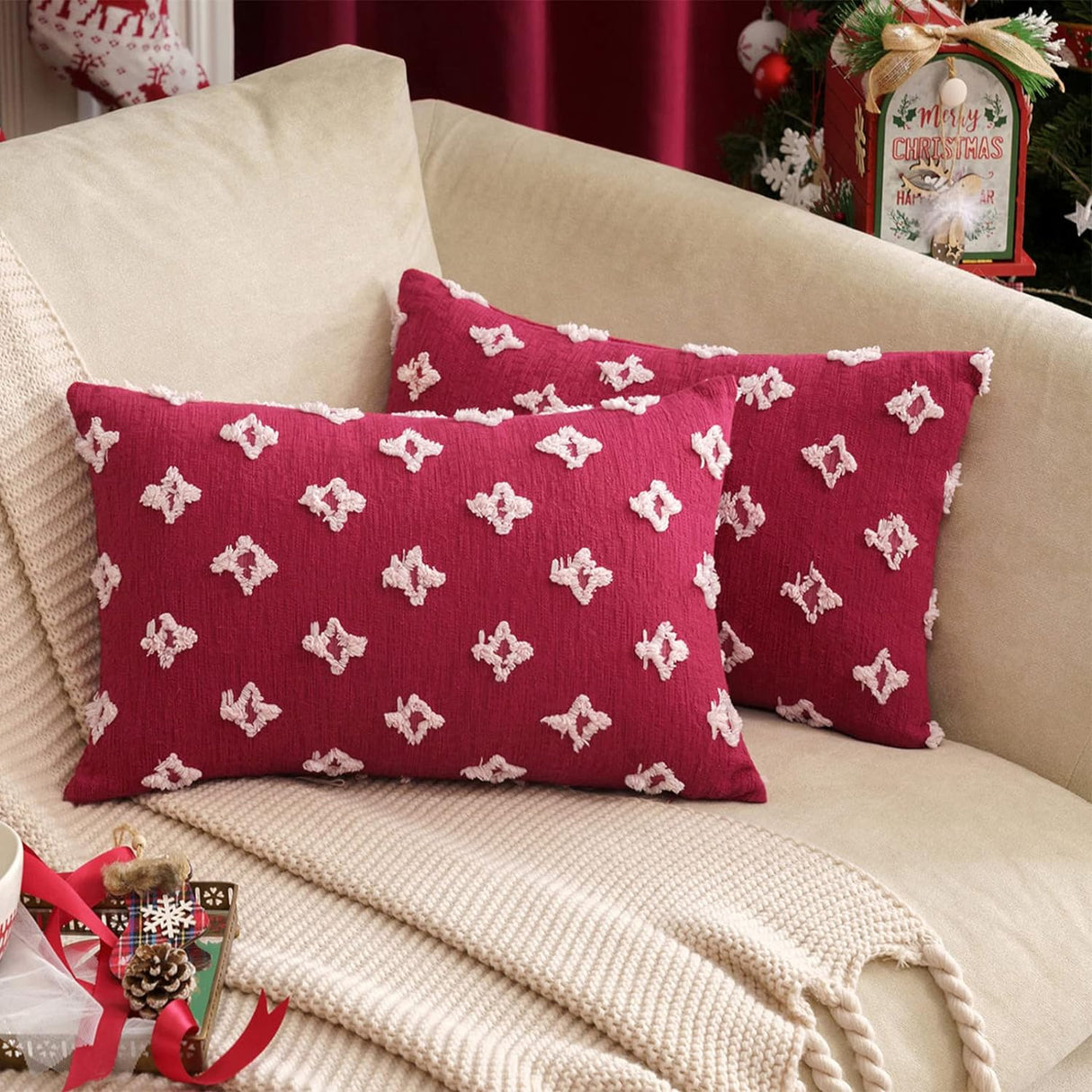 Pack of 1 Flower Tufted Pillow Embroidered Daisy flower 3 size options pack of 1 throw pillow