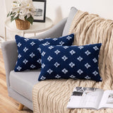 12''x20'' Tufted Floral lumbar support 100% cotton Throw Pillow | 7 Colors – Textured Daisy Stitch Design | Boho Chic Lumbar & Accent Pillow | Insert Included