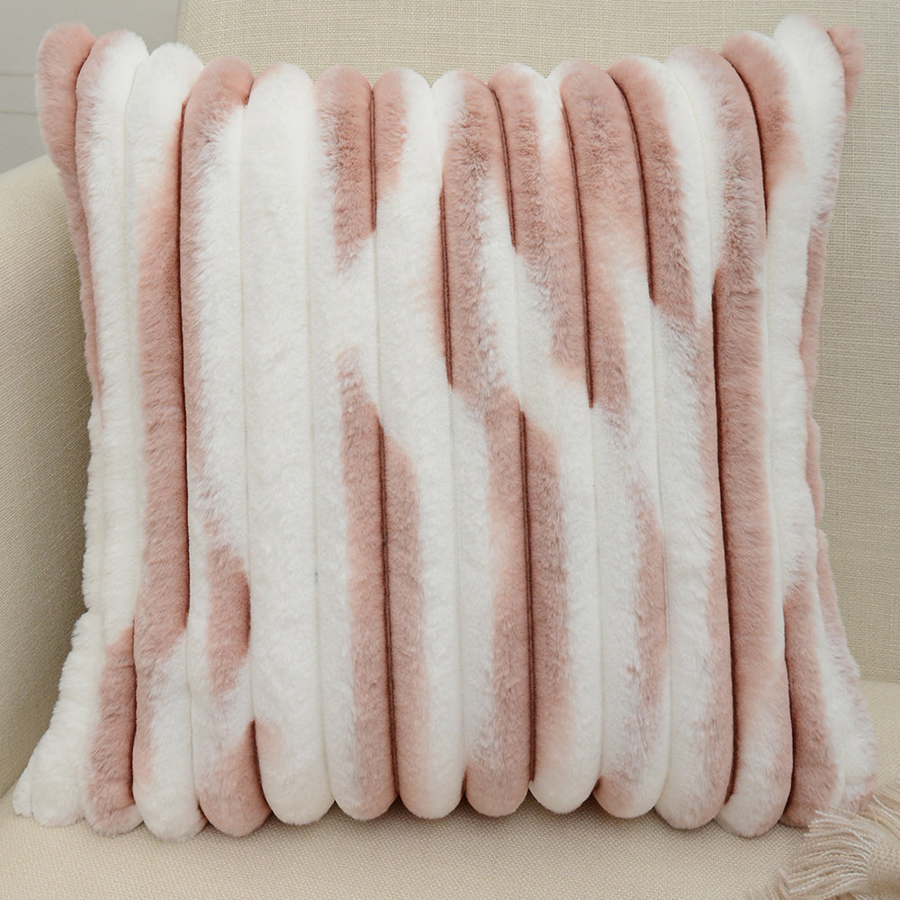 Set of 2 Polyester faux fur Throw Square Pillows  size 18"x18" Ombre colors